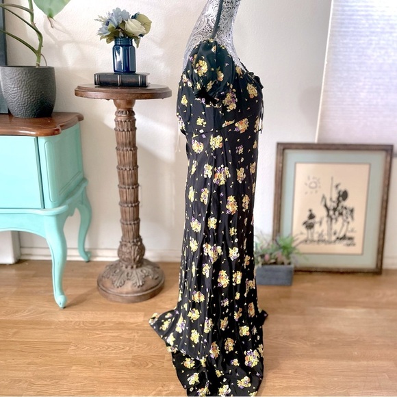 NWT Alessandra Rich Daisy Print Off-Shoulder Silk Midi Dress US 10 / IT 46 - Picture 9 of 14